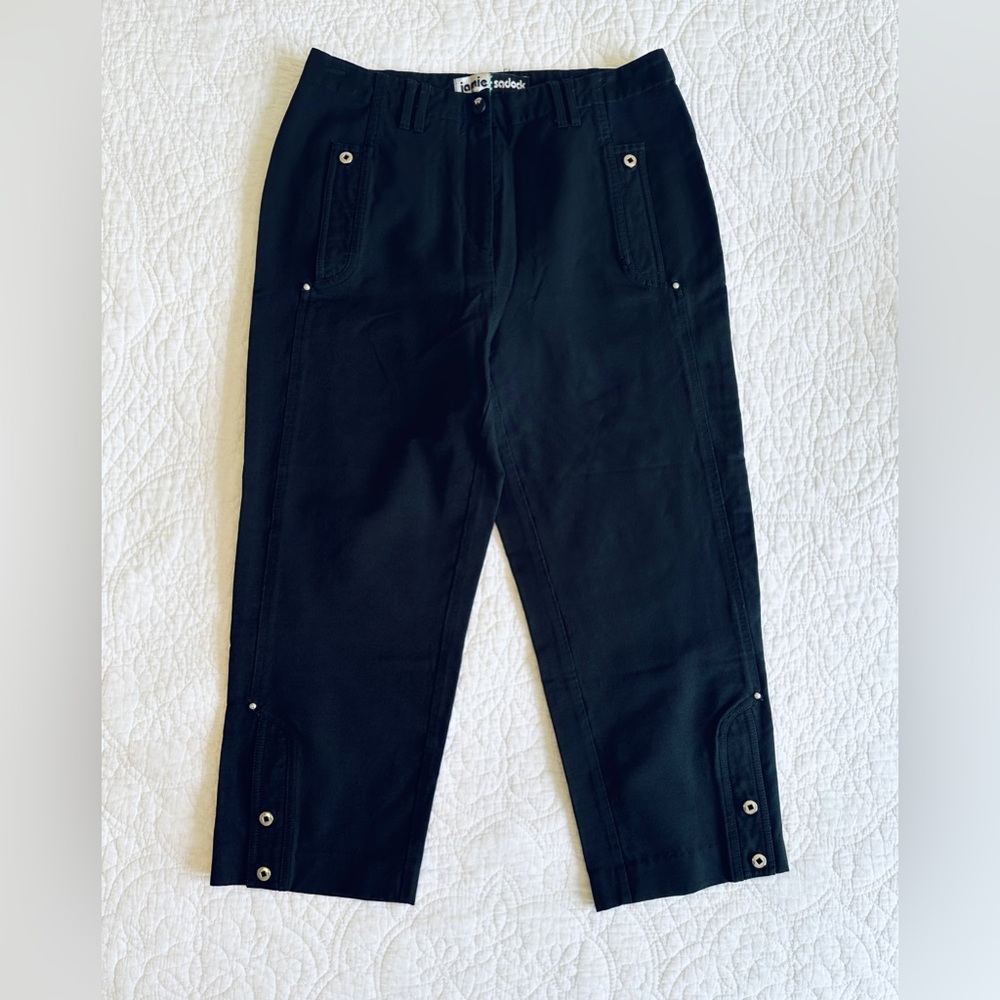 Jamie Sadock Athletic Sport Stretch Black Golf Capri Pants With Pockets Size 6